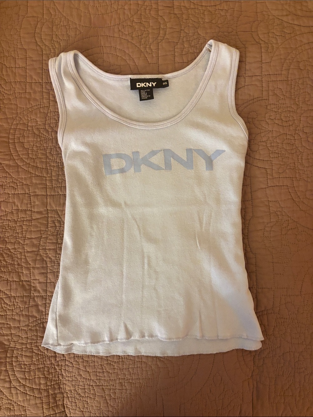 Vintage DKNY light blue Logo Tank Top
